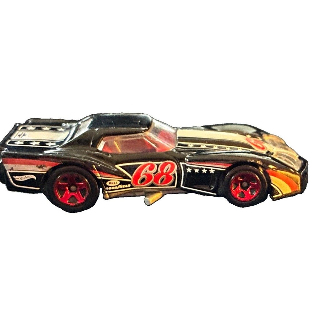 Hot Wheels 1970 Chevrolet Corvette Race Car #68 Black 1:64 Diecast Loose